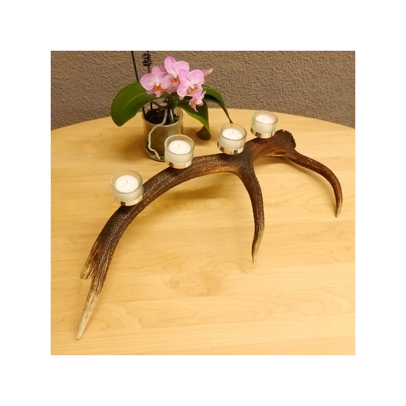 Rothirsch Geweih Kerzenständer Rothirsch Hirsch Horn Adventskranz von, € 99,00