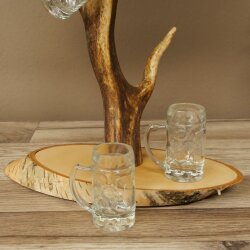 Fornitore di grappa Birke Schild, vassoio per grappa con corna di daino, 6 pezzi, Krügele 27.7.6.29