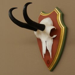 Gamsgeweih Bock SL bis 18,7cm Gams Gems Geweih auf Trophäenschild 47.291