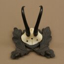 Gamsgeweih Geiß SL bis 18,6cm Gams Gems Geweih auf handgeschnitztem Trophäenschild 47.301