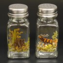 Salz & Pfeffer Streuer SET mit farbigen Jagdmotiv Wildschwein und Hirsch