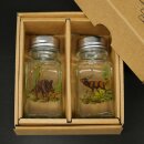 Salz & Pfeffer Streuer SET mit farbigen Jagdmotiv Wildschwein und Hirsch