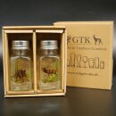Salz & Pfeffer Streuer SET mit farbigen Jagdmotiv Wildschwein und Hirsch
