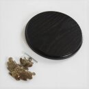 Boar shield, boar board, trophy board, round, dark, AF 17 cm, with oak leaf cover sheet, large