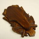 Trophy plaque for chamois Carved brown chamois Height 23 cm