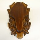 Trophy plaque for chamois Carved brown chamois Height 23 cm