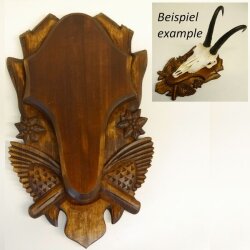 Trophy plaque for chamois Carved brown chamois Height 23 cm