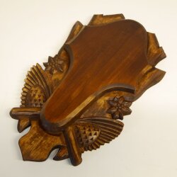 Trophy plaque for chamois Carved brown chamois Height 23 cm