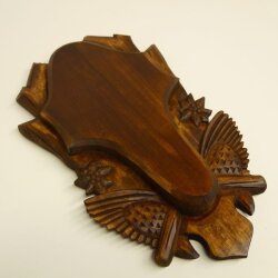 Trophy plaque for chamois Carved brown chamois Height 23 cm