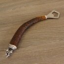 Flaschenöffner mit Hirsch Geweih Stange Hirschhorn Griff mit Endkappe Verzierung Hirsch stehend GL23cm #27.19.7.13