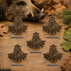 5 x HOJA DE ROBLE Cubierta para trofeos de armas de caza mayor
