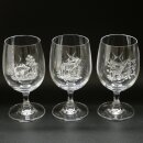 Set di 6 bicchieri da vino con motivo caccia
