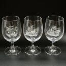 Set di 6 bicchieri da vino con motivo caccia