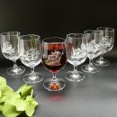 Set di 6 bicchieri da vino con motivo caccia