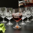 Set di 6 bicchieri da vino con motivo caccia
