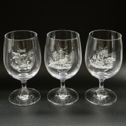 Set di 6 bicchieri da vino con motivo caccia