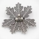 1 pièce Arme de sanglier Feuille de chêne Grande feuille de couverture à 7 feuilles avec 3 glands argentés