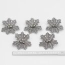 5 boar weapons Oak leaf cover sheet, large, 7 leaves with 3 acorns, silver-colored