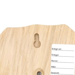 5 Stück Reh Trophäenschilder Stumpf groß Eiche hell AF 21 x 13 cm