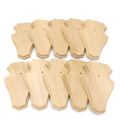 10 stuks hertentrofeeën, groot, eikenhout, licht, AF 21 x 13 cm