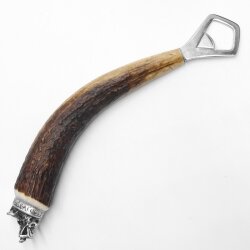 Apribottiglie con corna di cervo Manico in corno di cervo con cappuccio decorativo Testa di cinghiale Testa di cinghiale GL 23 cm #27.19.6.35