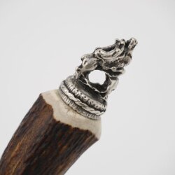 Bottle opener with deer antler handle and end cap decoration, standing deer, GL 24 cm #27.19.7.25