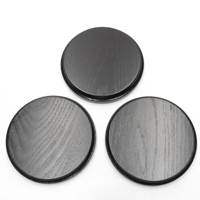 3 boar shields, boar board, trophy board, round, dark, AF 11 cm