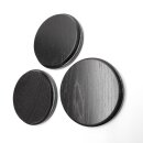 3 boar shields, boar board, trophy board, round, dark, AF 11 cm
