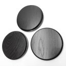 3 boar shields, boar board, trophy board, round, dark, AF 11 cm