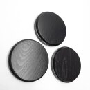 3 boar shields, boar board, trophy board, round, dark, AF 11 cm