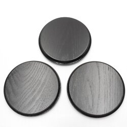 3 boar shields, boar board, trophy board, round, dark, AF 11 cm