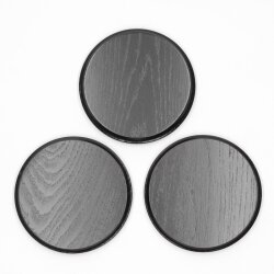 3 boar shields, boar board, trophy board, round, dark, AF 11 cm