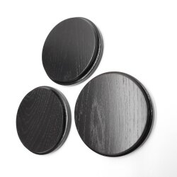 3 boar shields, boar board, trophy board, round, dark, AF 11 cm