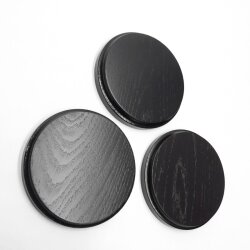 3 boar shields, boar board, trophy board, round, dark, AF 11 cm